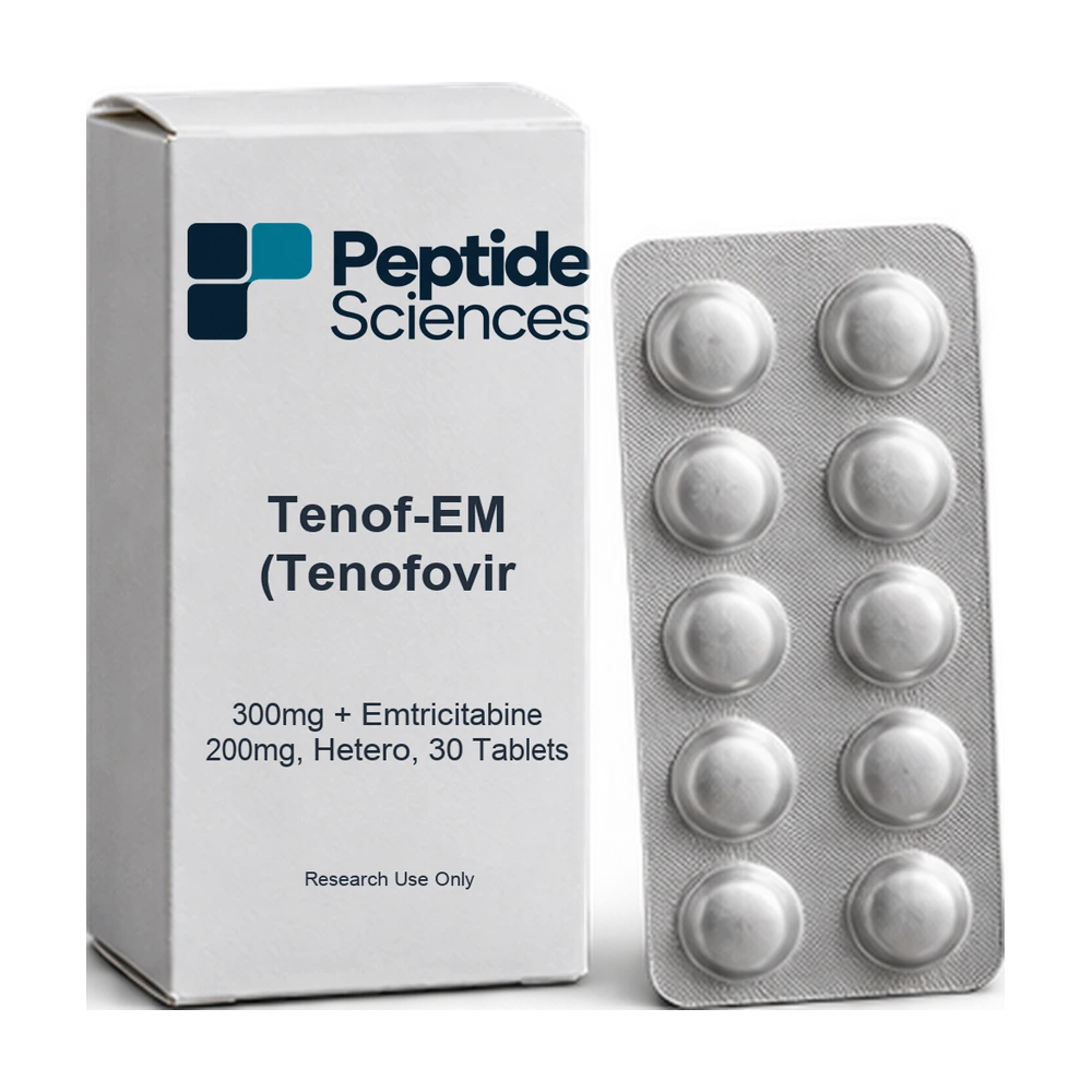 Tenof-EM (Tenofovir 300mg + Emtricitabine 200mg, Hetero, 30 Tablets) — Peptide Sciences