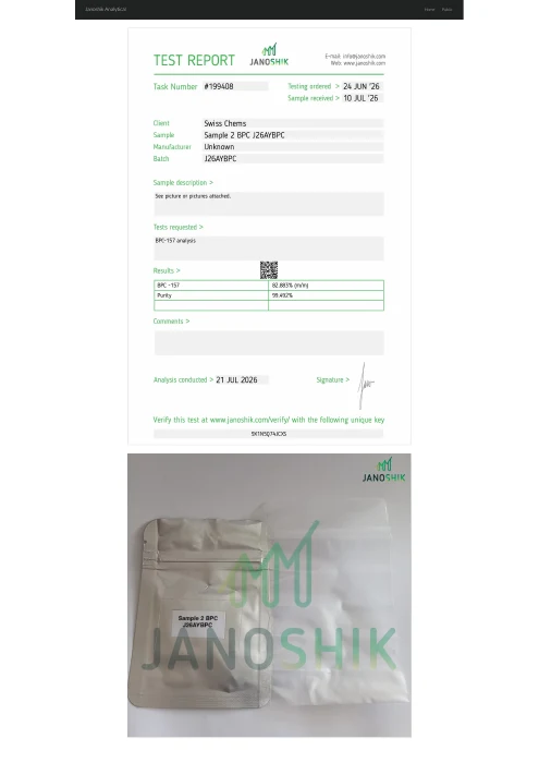 BPC-157 with Arginine Salt lab report
